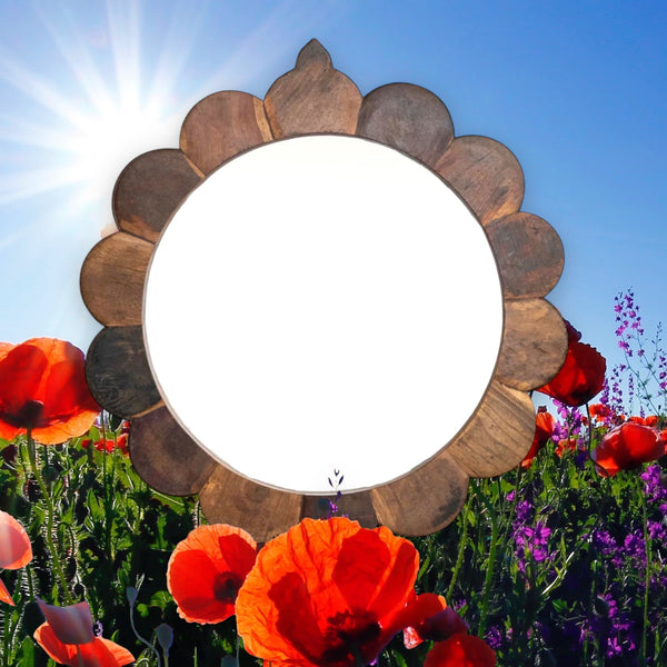 World Traveler Circular Scalloped Wall Mirror