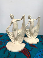 1920s Draped Goddess Bookends
