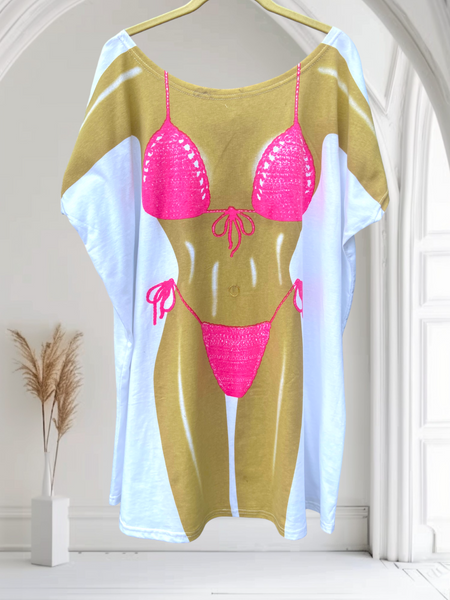 Fantasy Beach Body Coverup T Shirt FENG SWAY