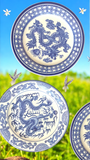 Vtg Blue Bombay Dragon Plates