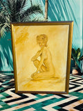 Nude Painted Portrait ~Framed