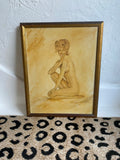 Nude Painted Portrait ~Framed