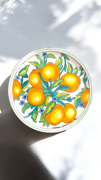 Vtg Italian Citrus Painted Plate