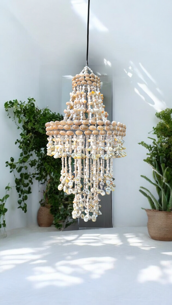 Tiered Puca Shell Chandelier