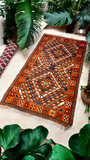 Rare 1940 Handcrafted Vintage Moroccan Taznakht Wool Rug