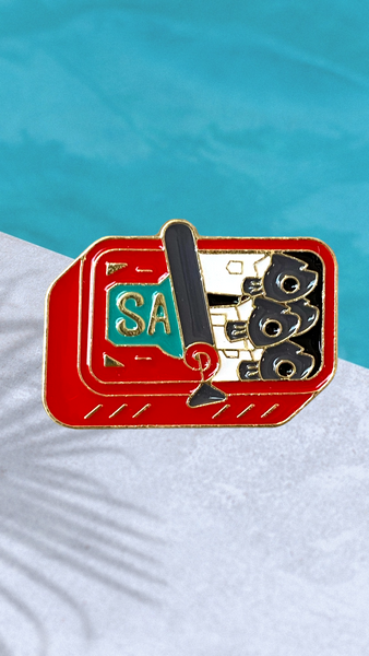 Sardine Tin Enamel Pin