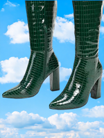 Emerald Green Knee High Boots