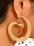 Golden Serpent Hoop Earrings
