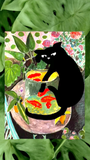 Cat vs Gold Fish Art Print