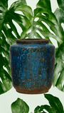Debossed Cobalt Urn Vase