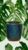 Debossed Cobalt Urn Vase