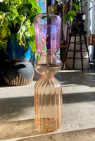 Candy Color Ribbed Glass Vase