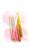 Ombré Twist Taper Candles ~ 4 Colors