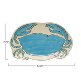Blue Crab Stoneware Serving Plate