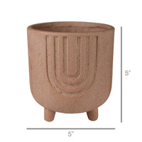 Footed Terra-cotta Arch Pot ~ 4”