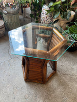70s Bamboo + Glass End Tables