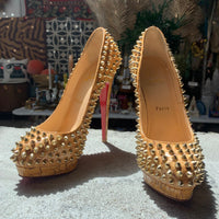 Spiked Red Bottom Louboutin Heels, 38