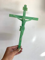 Jade Tone Resin Crucifix