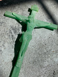 Jade Tone Resin Crucifix