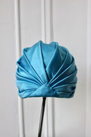 1960s Blue Silk Turban-Style Hat