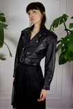 80s Black Leather Moto Jacket
