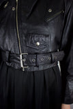 80s Black Leather Moto Jacket
