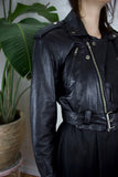 80s Black Leather Moto Jacket