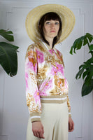 Floral Silk Bomber Jacket