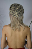 Tan Leopard Mohair Beret