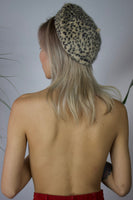 Tan Leopard Mohair Beret