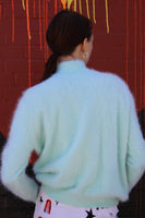 Mint Mohair Mock Neck Sweater
