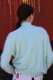 Mint Mohair Mock Neck Sweater
