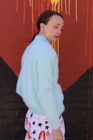 Mint Mohair Mock Neck Sweater
