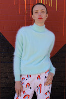 Mint Mohair Mock Neck Sweater