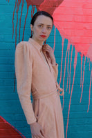 40s Dusty Pink Terry Cloth Robe