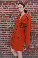Orange Fringe Wool Mondi Coat