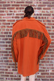 Orange Fringe Wool Mondi Coat