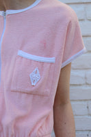 Vintage Pink Terry Cloth Jumpsuit