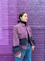 Purple Passion Faux Fur Denim Jacket by WE DO GOOD FUN