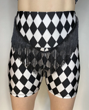 Harlequin Fringe Shorts by MESS QUEEN