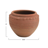 Textured Terra Cotta Pots ~ Two Sizes