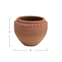 Textured Terra Cotta Pots ~ Two Sizes