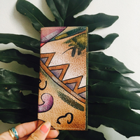 80s Sam Sam Abstract Painted Leather Wallet