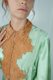30s Mint Silk Lace Gown