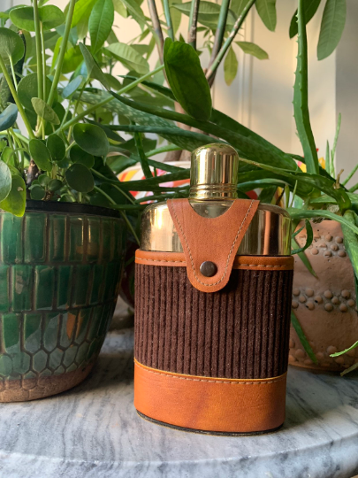 Vintage Leather Travel Flask