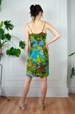 90s Tropical Silk Dress