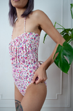 60s Floral Angel One Piece Swimsuit