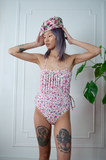 60s Floral Angel One Piece Swimsuit