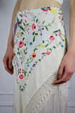 Silk Fringe Embroidered Skirt