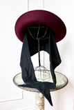 Vintage Plum Doe Skin Scarf Hat